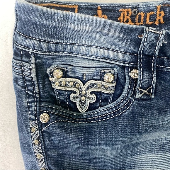 Rock Revival Women’s Vivian Cuffed Skinny Blue Jeans Size 27 - Picture 9 of 16